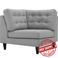 Modway EEI-2610-LGR Empress Upholstered Fabric Corner Sofa Light Gray