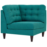 Modway EEI-2610-TEA Empress Upholstered Fabric Corner Sofa