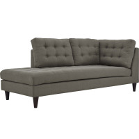 Modway EEI-2611-GRA Empress Upholstered Fabric Bumper Granite