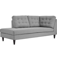 Modway EEI-2611-LGR Empress Upholstered Fabric Bumper Light Gray