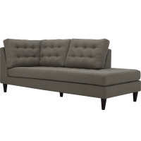 Modway EEI-2612-GRA Empress Upholstered Fabric Bumper Granite