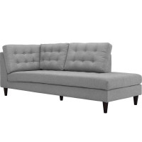 Modway EEI-2612-LGR Empress Upholstered Fabric Bumper Light Gray