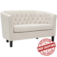 Modway EEI-2614-BEI Prospect Upholstered Fabric Loveseat Beige