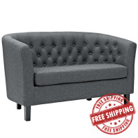 Modway EEI-2614-GRY Prospect Upholstered Fabric Loveseat Gray