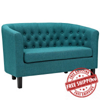 Modway EEI-2614-TEA Prospect Upholstered Fabric Loveseat Teal