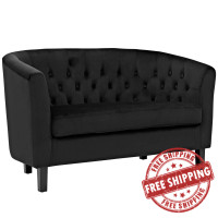 Modway EEI-2615-BLK Prospect Velvet Loveseat Black