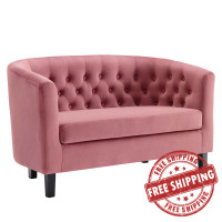 Modway EEI-2615-DUS Dusty Rose Prospect Performance Velvet Loveseat