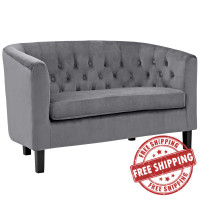 Modway EEI-2615-GRY Prospect Velvet Loveseat Gray