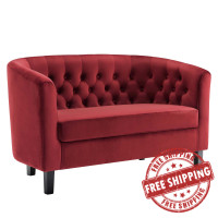 Modway EEI-2615-MAR Maroon Prospect Performance Velvet Loveseat