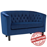 Modway EEI-2615-NAV Prospect Velvet Loveseat Navy