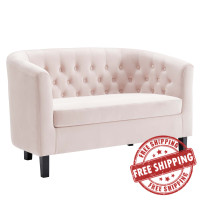 Modway EEI-2615-PNK Pink Prospect Performance Velvet Loveseat