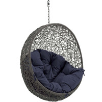 Modway EEI-2654-GRY-NAV Hide Outdoor Patio Swing Chair Without Stand in Gray Navy