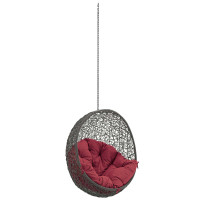 Modway EEI-2654-GRY-RED Hide Outdoor Patio Swing Chair Without Stand in Gray Red