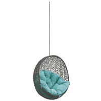 Modway EEI-2654-GRY-TRQ Hide Outdoor Patio Swing Chair Without Stand in Gray Turquoise