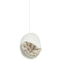 Modway EEI-2654-WHI-BEI Hide Outdoor Patio Swing Chair Without Stand in White Beige