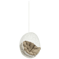 Modway EEI-2654-WHI-MOC Hide Outdoor Patio Swing Chair Without Stand in White Mocha