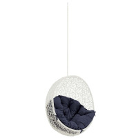 Modway EEI-2654-WHI-NAV Hide Outdoor Patio Swing Chair Without Stand in White Navy