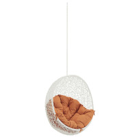 Modway EEI-2654-WHI-ORA Hide Outdoor Patio Swing Chair Without Stand in White Orange
