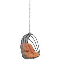 Modway EEI-2656-ORA-SET Whisk Outdoor Patio Swing Chair Without Stand in Orange