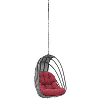 Modway EEI-2656-RED-SET Whisk Outdoor Patio Swing Chair Without Stand in Red