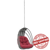 Modway EEI-2656-RED-SET Whisk Outdoor Patio Swing Chair Without Stand in Red