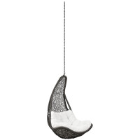 Modway EEI-2657-GRY-WHI-SET Abate Outdoor Patio Swing Chair Without Stand in Gray White