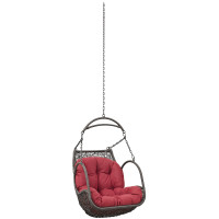 Modway EEI-2659-RED-SET Arbor Outdoor Patio Swing Chair Without Stand in Red