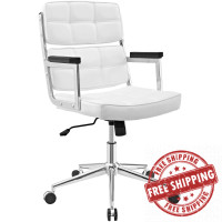 Modway EEI-2685-WHI Portray Highback Upholstered Vinyl Office Chair White