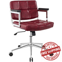 Modway EEI-2686-RED Portray Mid Back Upholstered Vinyl Office Chair Red