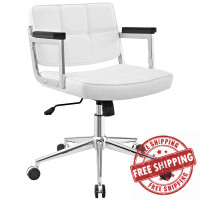 Modway EEI-2686-WHI Portray Mid Back Upholstered Vinyl Office Chair White