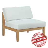 Modway EEI-2697-NAT-WHI Bayport Outdoor Patio Teak Armless Natural White