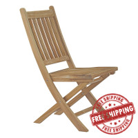 Modway EEI-2702-NAT Marina Outdoor Patio Teak Folding Chair Natural