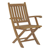 Modway EEI-2703-NAT Marina Outdoor Patio Teak Folding Chair Natural