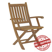 Modway EEI-2703-NAT Marina Outdoor Patio Teak Folding Chair Natural