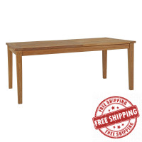 Modway EEI-2714-NAT Marina Extendable Outdoor Patio Teak Dining Table Natural