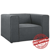 Modway EEI-2718-GRY Mingle Upholstered Fabric Armchair Gray