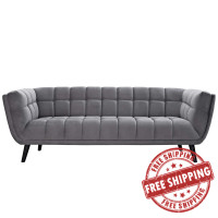 Modway EEI-2731-GRY Bestow Velvet Sofa Gray