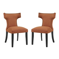 Modway EEI-2741-ORA-SET Curve Dining Side Chair Fabric Set of 2