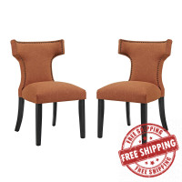 Modway EEI-2741-ORA-SET Curve Dining Side Chair Fabric Set of 2