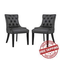 Modway EEI-2742-BLK-SET Regent Dining Side Chair Vinyl Set of 2