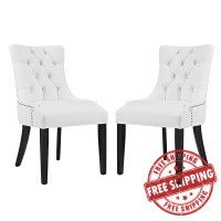 Modway EEI-2742-WHI-SET Regent Set of 2 Vinyl Dining Side Chair in White