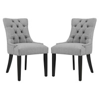 Modway EEI-2743-LGR-SET Regent Set of 2 Fabric Dining Side Chair in Light Gray