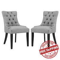 Modway EEI-2743-LGR-SET Regent Set of 2 Fabric Dining Side Chair in Light Gray