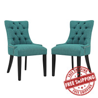 Modway EEI-2743-TEA-SET Regent Set of 2 Fabric Dining Side Chair in Teal