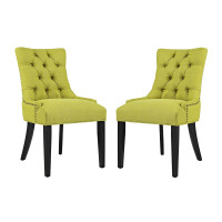 Modway EEI-2743-WHE-SET Regent Set of 2 Fabric Dining Side Chair in Wheatgrass