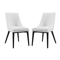Modway EEI-2744-WHI-SET Viscount Set of 2 Vinyl Dining Side Chair in White