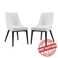 Modway EEI-2744-WHI-SET Viscount Set of 2 Vinyl Dining Side Chair in White