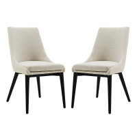 Modway EEI-2745-BEI-SET Viscount Set of 2 Fabric Dining Side Chair in Beige