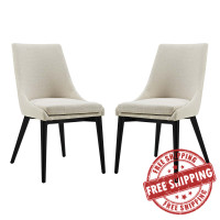 Modway EEI-2745-BEI-SET Viscount Set of 2 Fabric Dining Side Chair in Beige