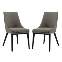 Modway EEI-2745-GRA-SET Viscount Set of 2 Fabric Dining Side Chair in Granite